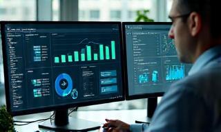Analyst, der Mautstatistiken überprüft